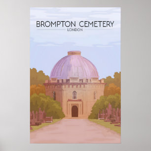 Brompton Cemetery Londen Reisposter Poster