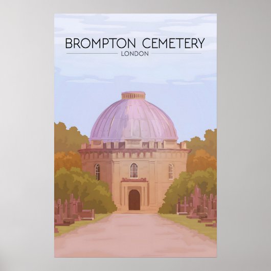 Brompton Cemetery Londen Reisposter Poster (Voorkant)