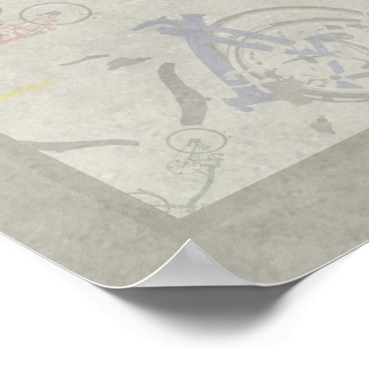 Brompton fiets gevouwen poster (Hoek)