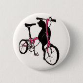 Brompton zwarte kat in roze ronde button 5,7 cm (Voorkant)