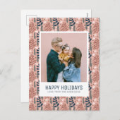 Bron: Bron: Whimsical Scandi Pink Foliage Pattern Feestdagenkaart (Voorkant / Achterkant)