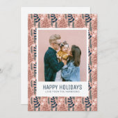 Bron: Bron: Whimsical Scandi Pink Foliage Pattern Feestdagenkaart (Voorkant / Achterkant)