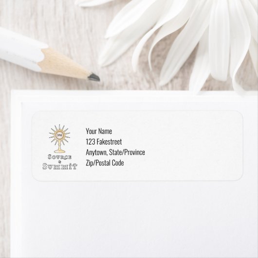 Bron en Top: Heilig Eucharistisch label (Insitu)