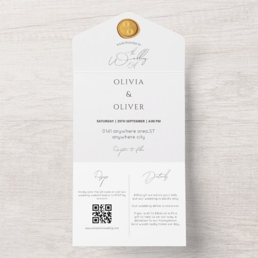 Bron: Goudwas, QR code bruiloft All In One Uitnodiging (Binnen)