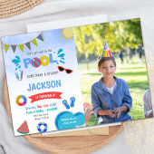 Bron: Sunglass Blue Cloud Pool Birthday Invitation Kaart