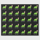 Bron-toe-saurus Funny Dinosaur Pun Dark BG Cadeaupapier (Vlak)