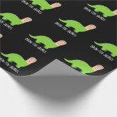 Bron-toe-saurus Funny Dinosaur Pun Dark BG Cadeaupapier (Hoek)