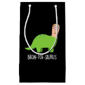 Bron-toe-saurus Funny Dinosaur Pun Dark BG Klein Cadeauzakje (Voorkant)