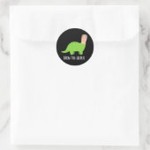 Bron-toe-saurus Funny Dinosaur Pun Dark BG Ronde Sticker (Tas)