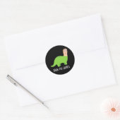 Bron-toe-saurus Funny Dinosaur Pun Dark BG Ronde Sticker (Envelop)