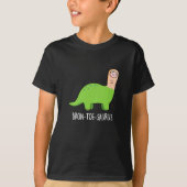 Bron-toe-saurus Funny Dinosaur Pun Dark BG T-shirt (Voorkant)