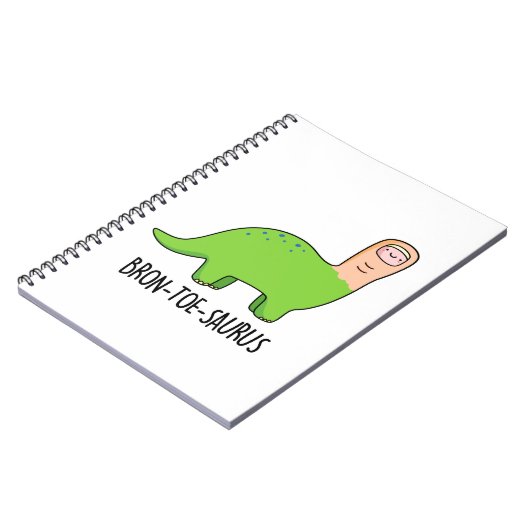 Bron-toe-saurus Grappige Dinosaurus Pun Notitieboek (Linkerzijde)