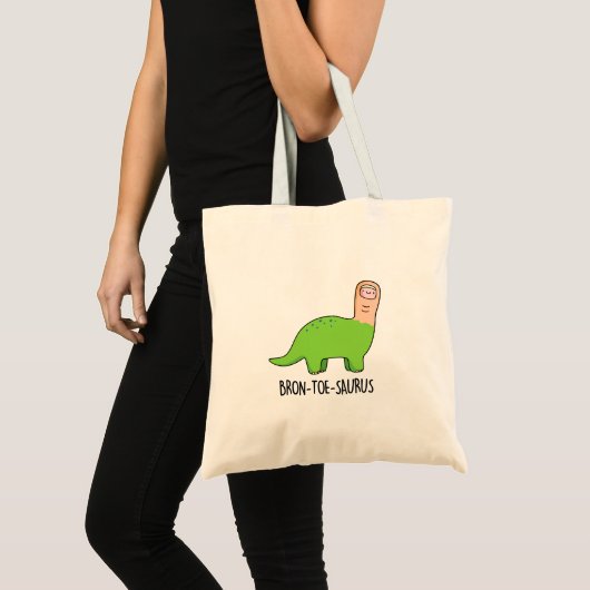 Bron-toe-saurus Grappige Dinosaurus Pun Tote Bag (Voorkant (product))