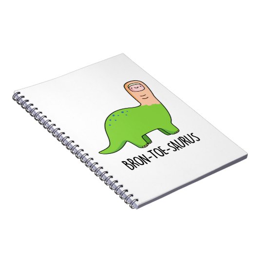 Bron-toe-saurus Grappige Dinosaurus Woordgrap Notitieboek (Rechterzijde)