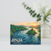 Bron van de Nijl Oeganda Briefkaart (Staand voorkant)
