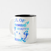 Bron van een zeemeermin van een zeeman # tweekleurige koffiemok (Voorkant links)