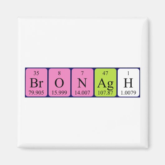 Bronagh periodiek table name magnet (Voorkant)