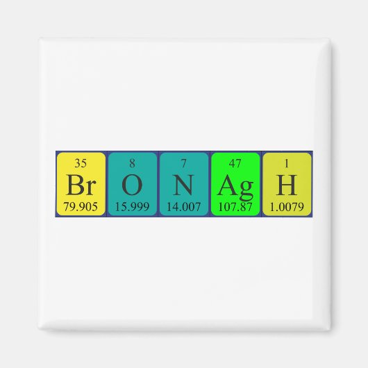 Bronagh periodiek table name magnet (Voorkant)
