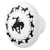 Bronc Cowboy Rider Drawer Pull Keramische Knop (Rechts)