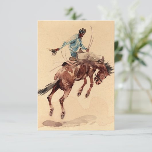 Bronc Rider 2 by Edward Borein Bedankkaart (Staand voorkant)