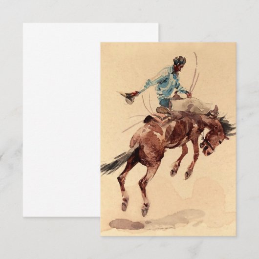 Bronc Rider 2 by Edward Borein Bedankkaart (Voorkant / Achterkant)