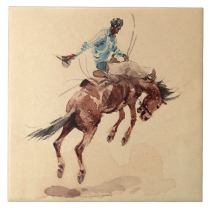 Bronc Rider 2 door Edward Borein Tegeltje