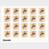 Bronc Rider 2 van Edward Borein Vierkante Sticker (Vel)