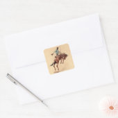 Bronc Rider 2 van Edward Borein Vierkante Sticker (Envelop)