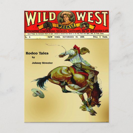 "Bronc Rider" Cowboy Western Rodeo-Briefkaart Briefkaart (Voorkant)