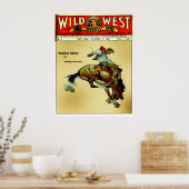 "Bronc Rider" Cowboy Western Rodeo-Poster Poster (Keuken)
