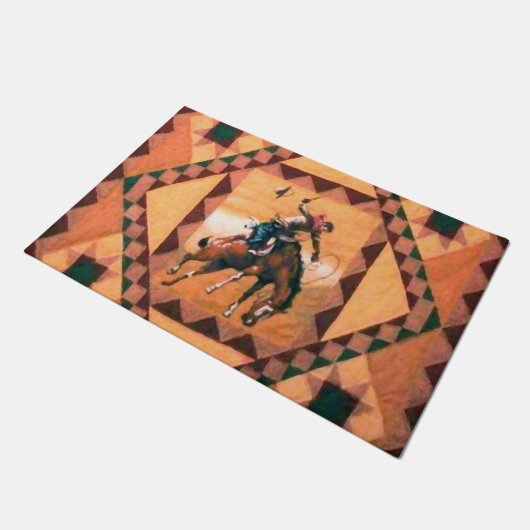 Bronc Rider Western Cowboy 24 x 36-inch Bath Mat (Schuin)