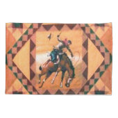 Bronc Rider Westerne Cowboy Pillowcase Kussensloop (Achterkant)