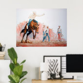 Bronc Riding Cowboy Poster (Thuiskantoor)