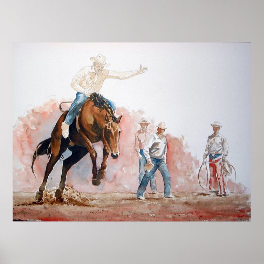 Bronc Riding Cowboy Poster (Voorkant)