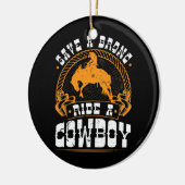 Bronc Riding Ride a Cowboy Bucking Horse Rodeo Keramisch Ornament (Links)