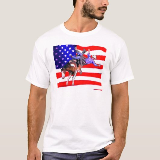 Bronc/vlag T-shirt (Voorkant)