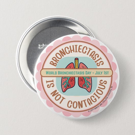 BRONCHIECTASE-BEWUSTZIJN RONDE BUTTON 7,6 CM (Voorkant /achterkant)