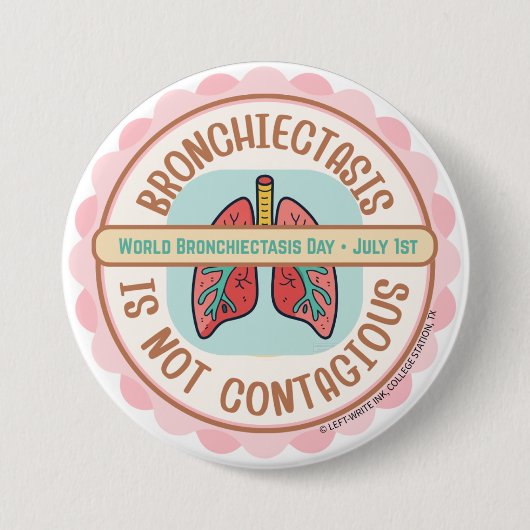 BRONCHIECTASIS AWARENESS RONDE BUTTON 7,6 CM (Voorkant)