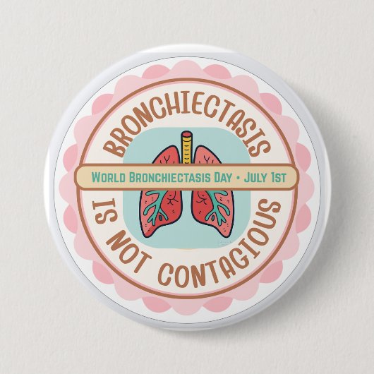BRONCHIECTASIS AWARENESS RONDE BUTTON 7,6 CM (Voorkant)