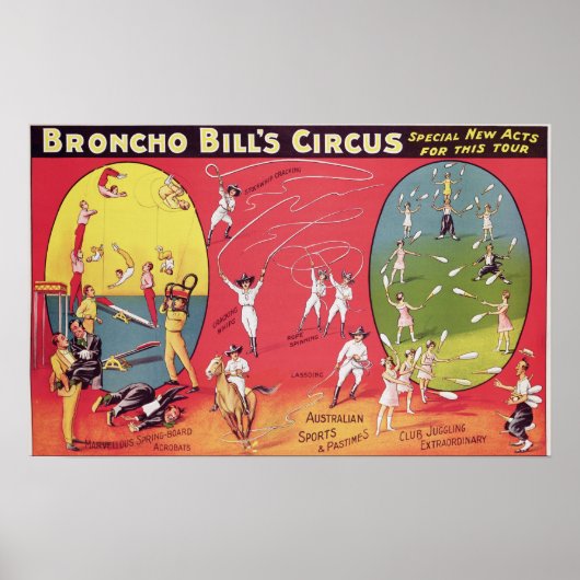Broncho Bill's Circus, Birmingham c.1890-1910 Poster (Voorkant)