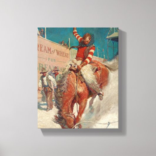 Bronco Buster door Newell Convers Wyeth Canvas Afdruk (Voorkant)