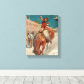 Bronco Buster door Newell Convers Wyeth Canvas Afdruk (Insitu (Houten vloer))