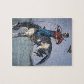 Bronco-Buster (gekleurd gravure) Legpuzzel (Horizontaal)