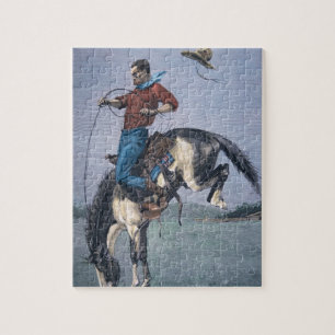 Bronco-Buster (gekleurd gravure) Legpuzzel