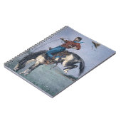 Bronco-Buster (gekleurd gravure) Notitieboek (Linkerzijde)