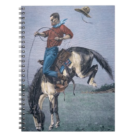 Bronco-Buster (gekleurd gravure) Notitieboek (Voorkant)