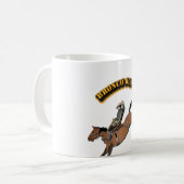 Bronco Buster met tekst Koffiemok (Voorkant links)