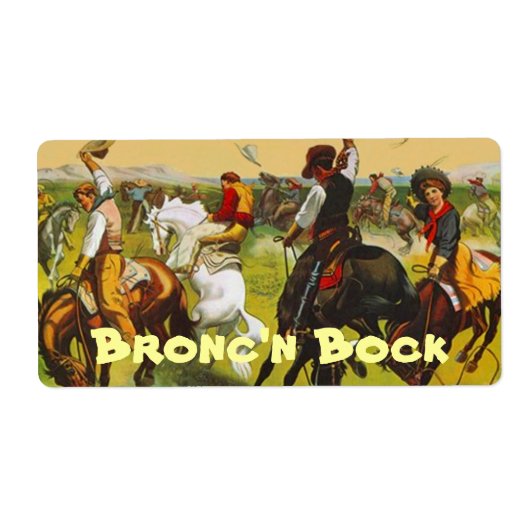 Bronco Bustin Homebrew Bottling Home Brouwlabels Etiket (Voorkant)