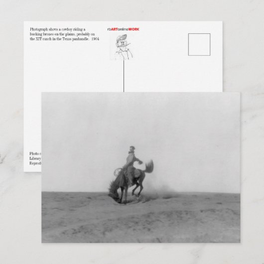 Bronco Busting Briefkaart (Voorkant / Achterkant)