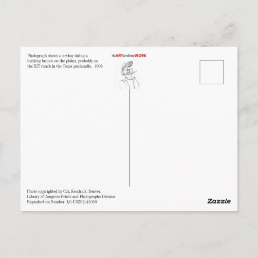 Bronco Busting Briefkaart (Achterkant)
